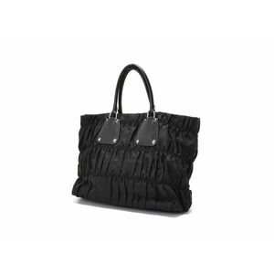 Prada Gaufre tote calfskin nylon Gathered black bag